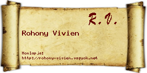 Rohony Vivien névjegykártya